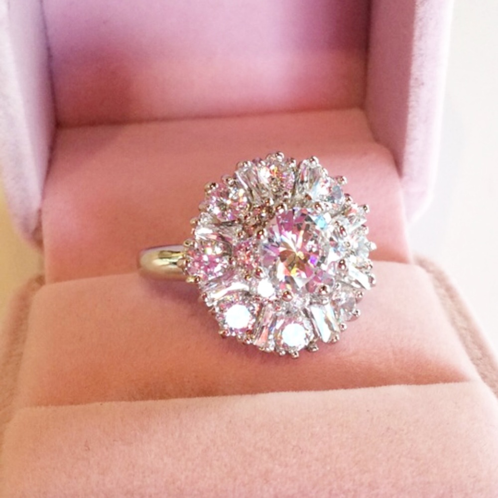 Bling Bling 925 Stamped CZ Statement Ring